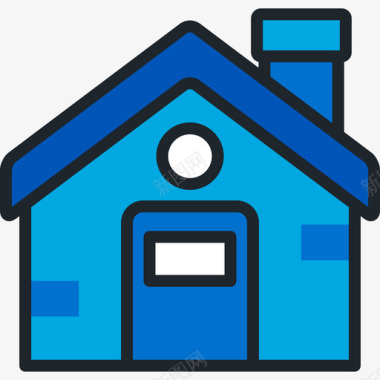房子电子商务13线性颜色图标图标
