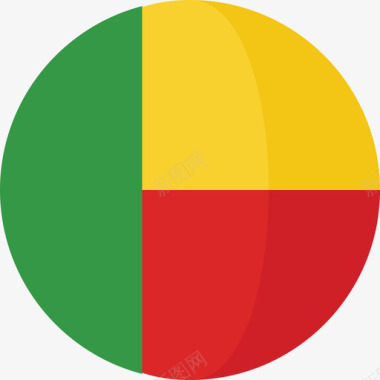 贝宁国旗3圆圈平图标图标