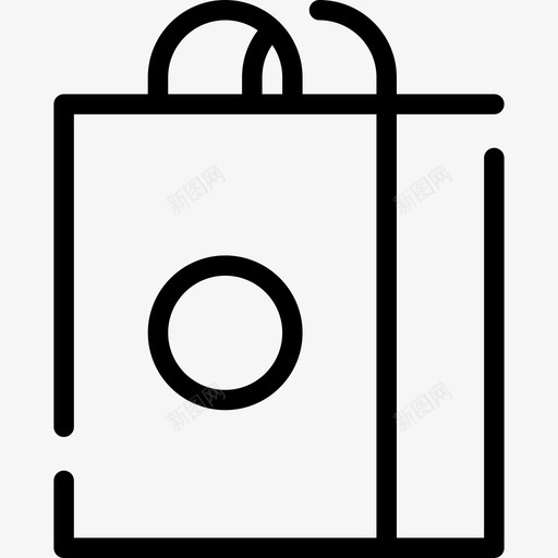 购物袋超市7直线型图标svg_新图网 https://ixintu.com 直线型 购物袋 超市7