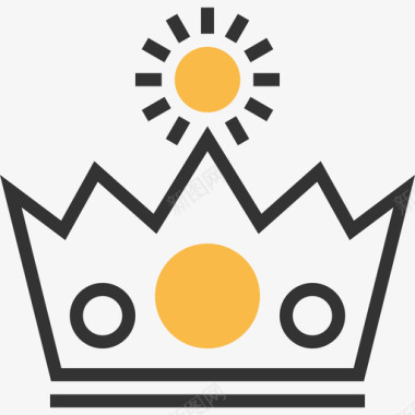 皇冠商业元素7黄色阴影图标图标