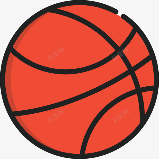 篮球健身房5线条颜色图标svg_新图网 https://ixintu.com 健身房5 篮球 线条颜色