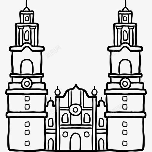 莫雷利亚大教堂世界纪念碑2黑色图标svg_新图网 https://ixintu.com 世界纪念碑2 莫雷利亚大教堂 黑色