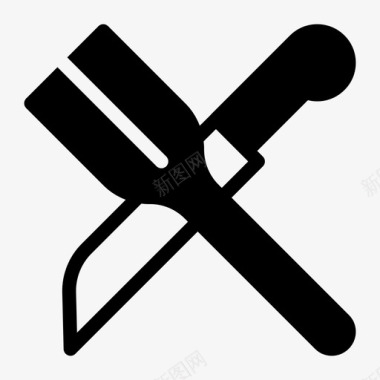 叉子串厨房刀图标图标