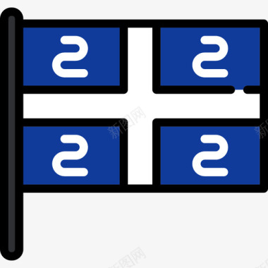 马提尼克旗帜收藏2桅杆图标图标