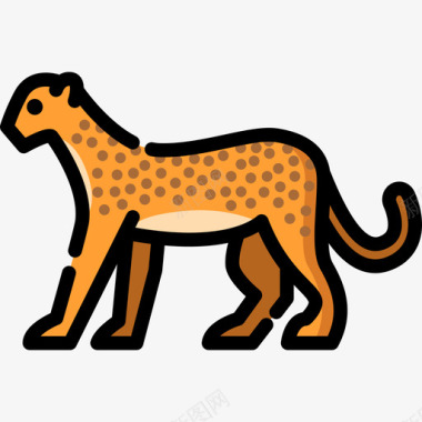 猎豹动物园里直线色图标图标