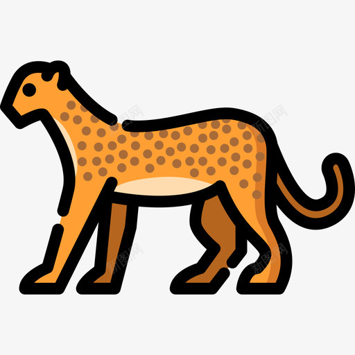 猎豹动物园里直线色图标svg_新图网 https://ixintu.com 动物园里 猎豹 直线色