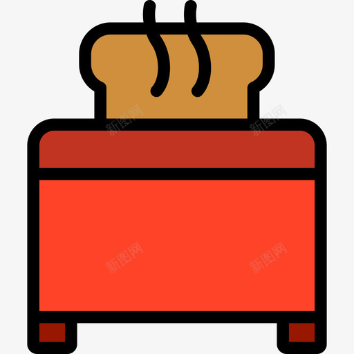 烤咖啡和早餐3线性颜色图标svg_新图网 https://ixintu.com 咖啡和早餐3 烤 线性颜色