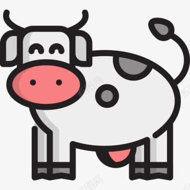 奶牛农场6线性颜色图标图标