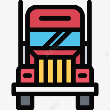 卡车运输7彩色图标图标