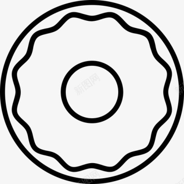 甜甜圈快餐4直线型图标图标
