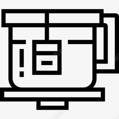 茶杯咖啡厅12号直线型图标图标