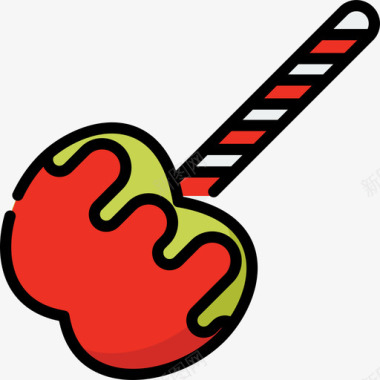 焦糖苹果白皙直线颜色图标图标