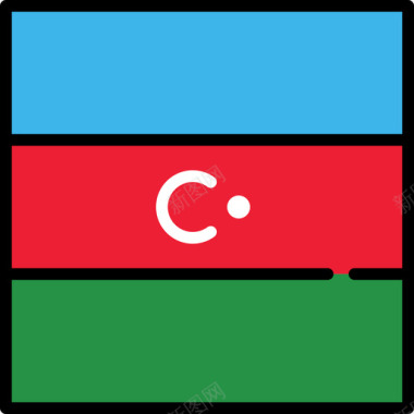 阿塞拜疆国旗收藏3广场图标图标