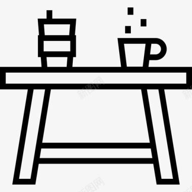 咖啡桌家用家具2线性图标图标