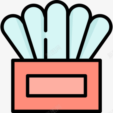 餐巾厨师工具和设备2线性颜色图标图标