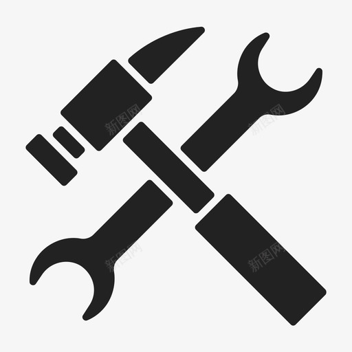 改进锤子修理图标svg_新图网 https://ixintu.com 修理 工具 扳手 改进 锤子