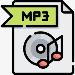 MP5Mp3文件文件夹5线性颜色图标高清图片