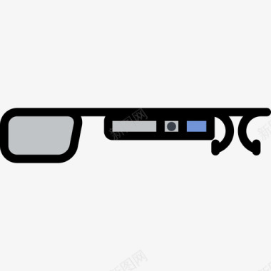 谷歌眼镜工具2线颜色图标图标