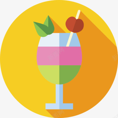 鸡尾酒夏季食品和饮料淡味图标图标