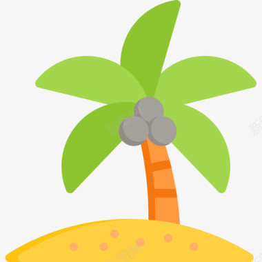 棕榈树暑假6平坦图标图标