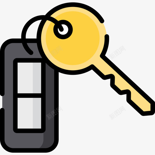 车钥匙安全28线性颜色图标svg_新图网 https://ixintu.com 安全28 线性颜色 车钥匙
