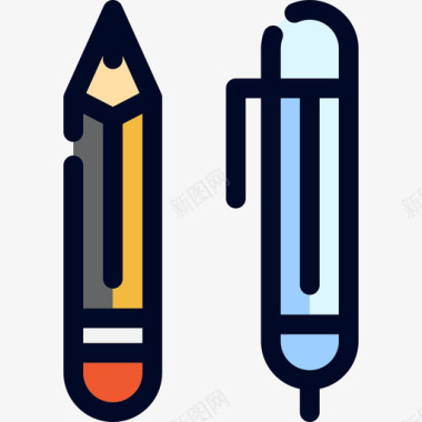 钢笔教育14线颜色图标图标
