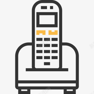 电话电子和器件3黄色阴影图标图标