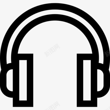 耳机摇滚乐8线性图标图标