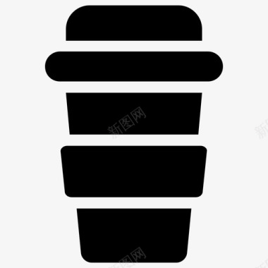 咖啡杯饮料容器一次性咖啡图标图标