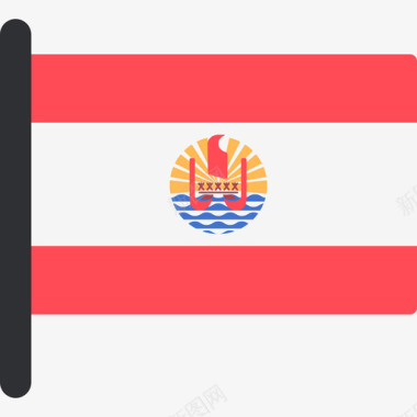 法属波利尼西亚国际国旗5桅杆图标图标