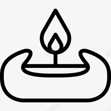 蜡烛水疗瑜伽4直线型图标图标