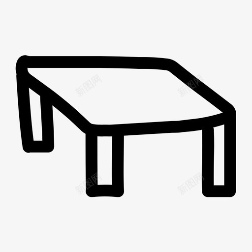桌子柜台书桌图标svg_新图网 https://ixintu.com 书桌 工作绘图 手绘 柜台 桌子