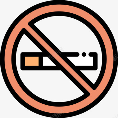 禁止吸烟12号机场直线颜色图标图标