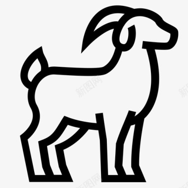 山羊公鹿绵羊图标图标