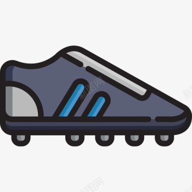 靴子足球队线性颜色图标图标