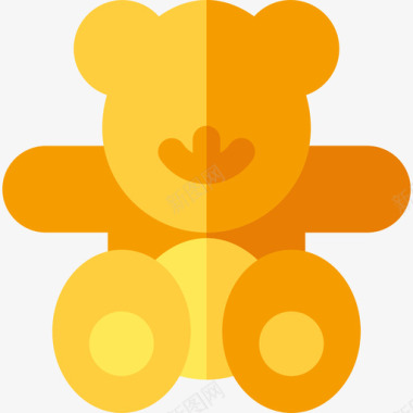 泰迪熊玩具9扁平图标图标
