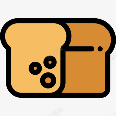 面包烧烤派对4原色图标图标