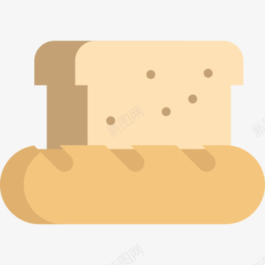 面包5号餐厅平铺图标图标