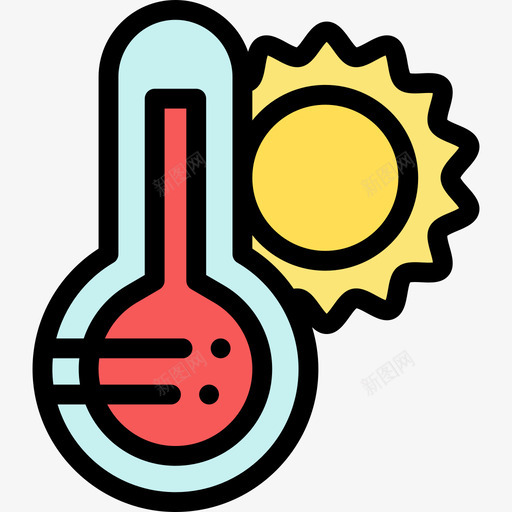 温度计夏季时间8线性颜色图标svg_新图网 https://ixintu.com 夏季时间8 温度计 线性颜色