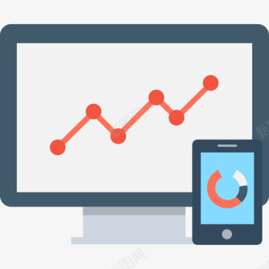 分析数字营销10扁平图标图标