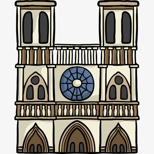 圣母院世界的纪念碑色彩图标svg_新图网 https://ixintu.com 世界的纪念碑 圣母院 色彩