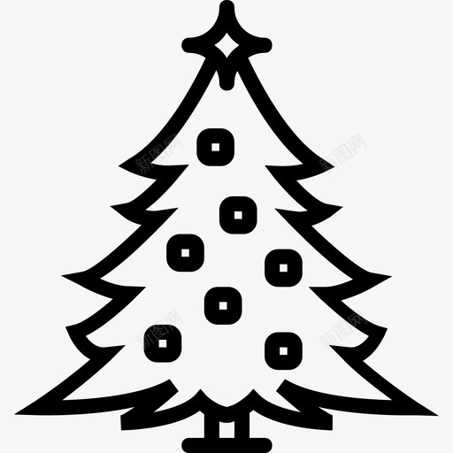 圣诞树冬季2线形图标svg_新图网 https://ixintu.com 冬季2 圣诞树 线形