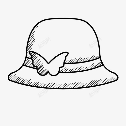 帽子时尚手绘图标svg_新图网 https://ixintu.com 女士 帽子 手绘 手绘女性时尚图标 时尚 素描