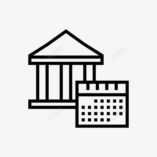 银行日历政府图标svg_新图网 https://ixintu.com 剧院 博物馆 图书馆 大纲收藏 政府 日历 银行