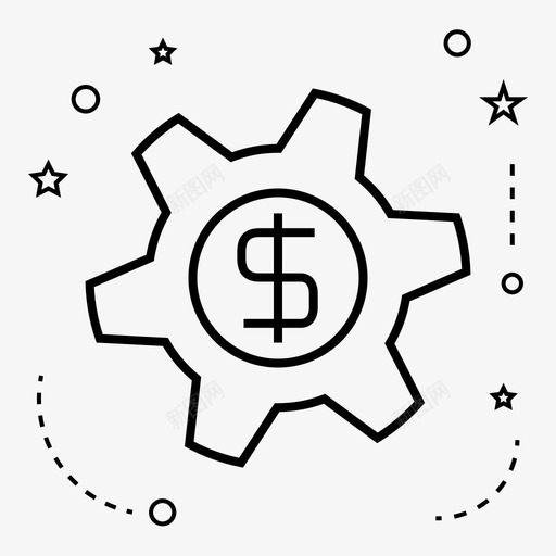 齿轮制造金钱图标svg_新图网 https://ixintu.com 制造 设置 财务 金钱 齿轮