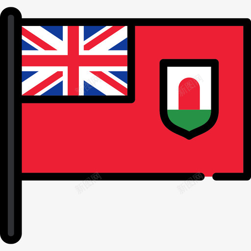 百慕大国旗收藏2桅杆图标svg_新图网 https://ixintu.com 国旗收藏2 桅杆 百慕大