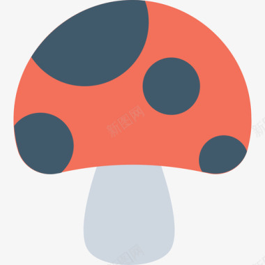 蘑菇自然与生态扁平图标图标