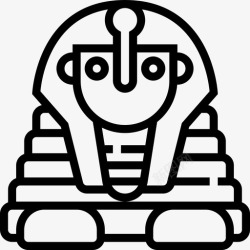 人面符号狮身人面像埃及符号2直线图标高清图片