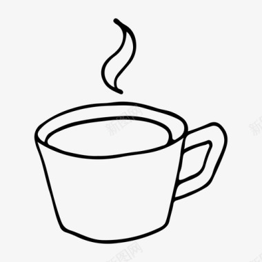 杯子咖啡涂鸦图标图标