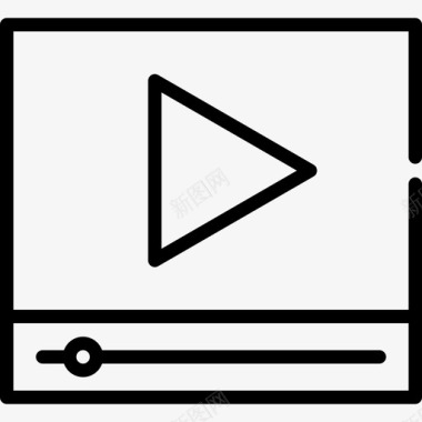 视频播放器用户界面13线性图标图标